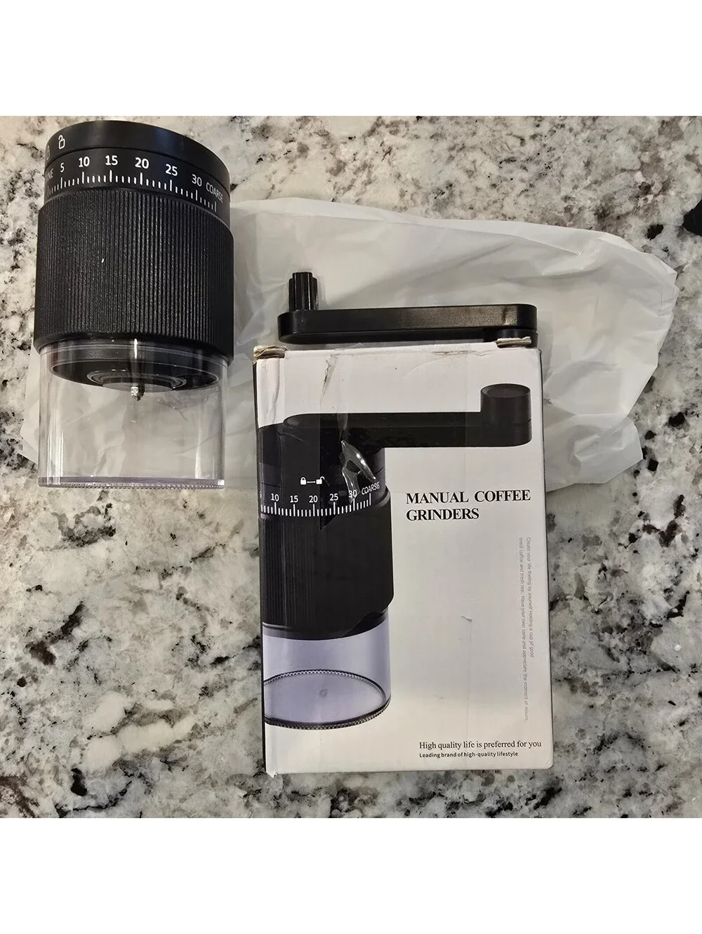Manual Coffee Grinder with Ceramic Burr, 40G Capacity,35 Adjustable Settings,NEW